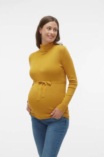 Mamalicious zwangerschapslongsleeve MLJACINA warmgeel Trui Dames Viscose Col XL - Foto 2