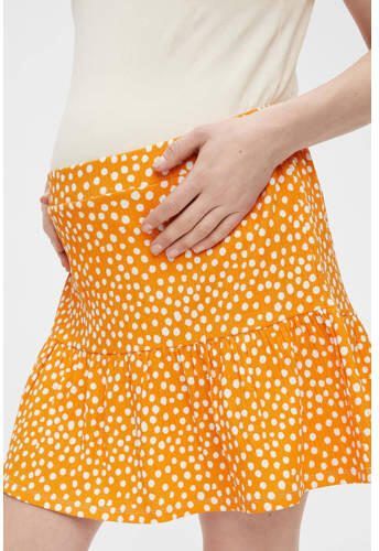 Mamalicious zwangerschapsrok MLFRIDA met stippen oranje wit Dames Polyester XL - Foto 2