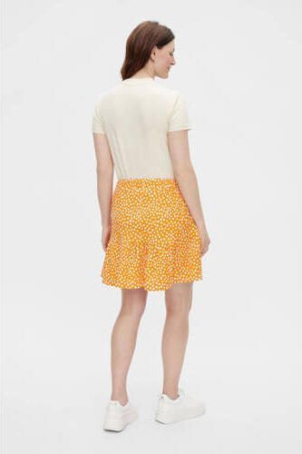 Mamalicious zwangerschapsrok MLFRIDA met stippen oranje wit Dames Polyester XL - Foto 3