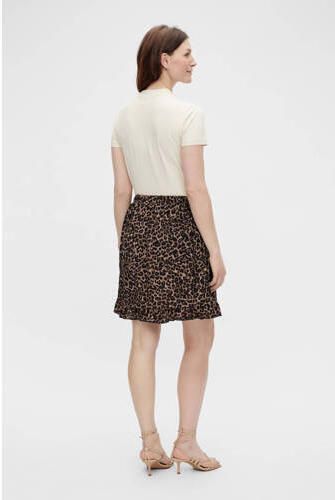 Mamalicious zwangerschapsrok MLLIESYA met panterprint en volant bruin zwart Dames Polyester XL - Foto 3