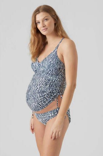 Mamalicious zwangerschapstankini MLGERDA donkerblauw wit Bikini Dames Polyester M - Foto 4