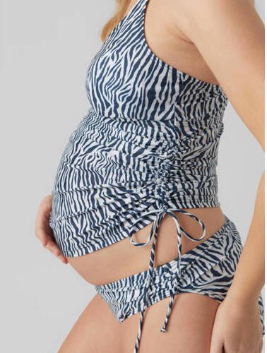 Mamalicious zwangerschapstankini MLGERDA donkerblauw wit Bikini Dames Polyester M - Foto 3