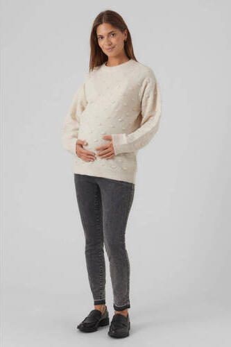Mamalicious zwangerschapstrui MLROBIN wit Dames Acryl Ronde hals Effen XXL - Foto 2