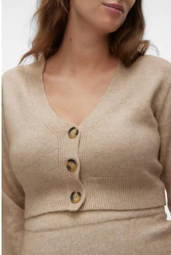 Mamalicious zwangerschapsvest beige Dames Gerecycled polyester (duurzaam) V-hals S - Foto 2