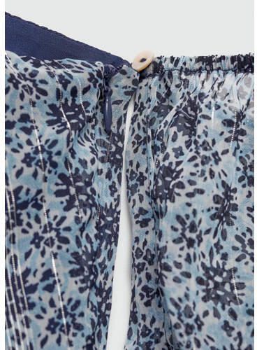Mango Kids A-lijn jurk met all over print en volant donkerblauw wit Meisjes Polyester One shoulder 152(XXS) - Foto 2
