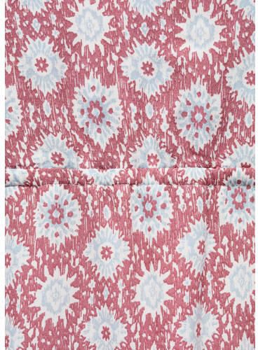 Mango Kids A-lijn jurk met all over print en volant koraalrood wit Meisjes Viscose V-hals 152(XXS)