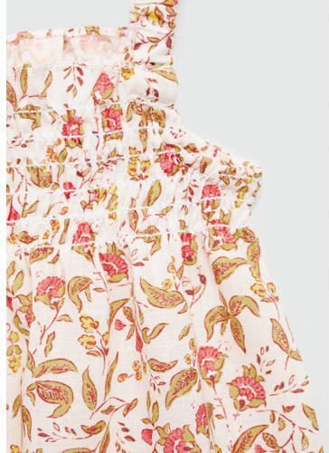 Mango Kids baby jurk + bloomer broekje groen beige roze Meisjes Katoen Vierkante hals 86 - Foto 2