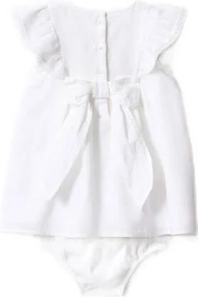 Mango Kids baby jurk naturel wit Meisjes Katoen Ronde hals Effen 68 - Foto 2