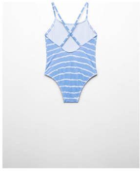 Mango Kids badpak blauw wit Meisjes Polyamide Streep 116 - Foto 2