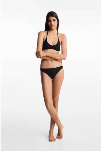 Mango Kids bikini met textuur zwart Meisjes Polyamide Effen 152(XXS)