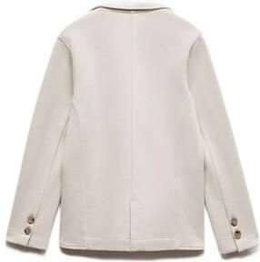 Mango Kids blazer pastelbruin Beige Meisjes Katoen Reverskraag Effen 128