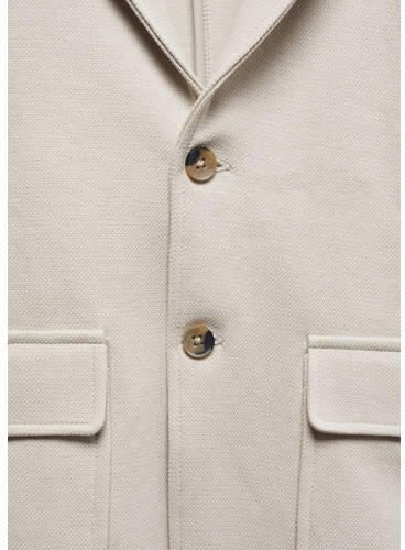 Mango Kids blazer pastelbruin Beige Meisjes Katoen Reverskraag Effen 128 - Foto 2