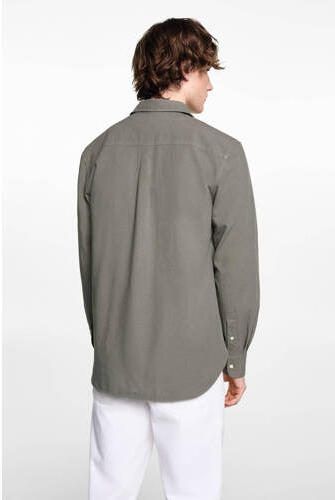 Mango Kids blouse kaki Groen Jongens Katoen Klassieke kraag Effen 158(XXS) - Foto 3