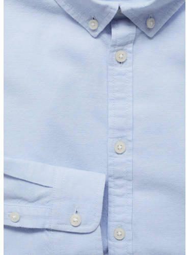Mango Kids blouse lichtblauw Meisjes Katoen Klassieke kraag Effen 128 - Foto 2