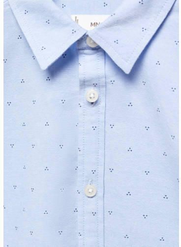 Mango Kids blouse met all over print lichtblauw Meisjes Katoen Klassieke kraag 116