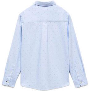 Mango Kids blouse met all over print lichtblauw Meisjes Katoen Klassieke kraag 116 - Foto 2