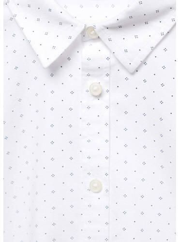 Mango Kids blouse met all over print wit Meisjes Katoen Klassieke kraag 116