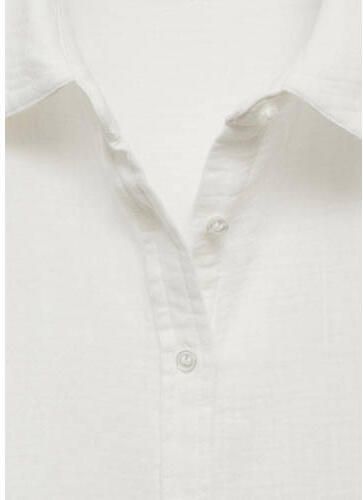 Mango Kids blouse naturel wit Meisjes Katoen Klassieke kraag Effen 152(XXS) - Foto 2