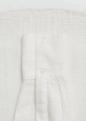 Mango Kids blouse naturel wit Meisjes Katoen Klassieke kraag Effen 152(XXS) - Foto 3
