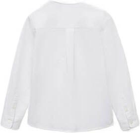 Mango Kids blouse wit Meisjes Katoen Klassieke kraag Effen 134 - Foto 3