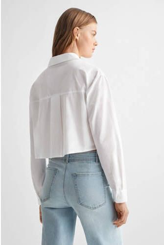 Mango Kids blouse wit Meisjes Katoen Klassieke kraag Effen 152(XXS)