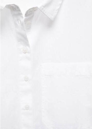Mango Kids blouse wit Meisjes Katoen Klassieke kraag Effen 152(XXS) - Foto 2