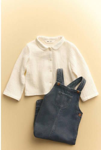 Mango Kids blouse wit Meisjes Katoen Klassieke kraag Effen - Foto 2