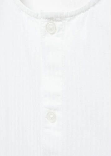 Mango Kids blouse wit Meisjes Katoen Mao kraag Effen 116