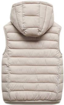 Mango Kids bodywarmer beige Jongens Polyamide Capuchon Effen 116