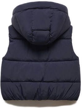 Mango Kids bodywarmer donkerblauw Meisjes Polyamide Capuchon Effen 116 - Foto 3