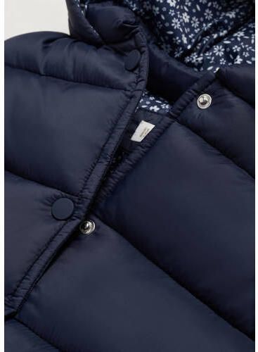 Mango Kids bodywarmer donkerblauw Meisjes Polyamide Capuchon Effen 104