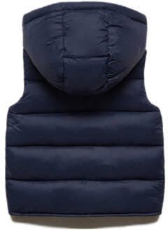 Mango Kids bodywarmer donkerblauw Meisjes Polyamide Capuchon Effen 104 - Foto 3