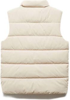 Mango Kids bodywarmer ecru Jongens Polyester Opstaande kraag Effen 164