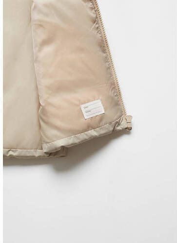 Mango Kids bodywarmer ecru Jongens Polyester Opstaande kraag Effen 164 - Foto 2