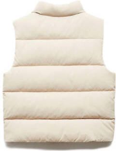 Mango Kids bodywarmer ecru Jongens Polyester Opstaande kraag Effen 104