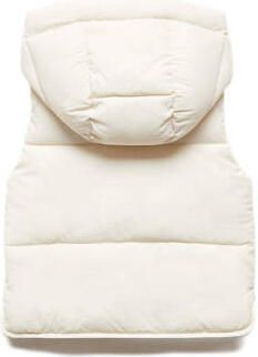 Mango Kids bodywarmer ecru Meisjes Polyamide Capuchon Effen 104