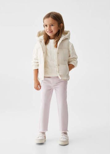 Mango Kids bodywarmer ecru Meisjes Polyamide Capuchon Effen 104 - Foto 3