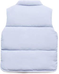 Mango Kids bodywarmer lichtblauw Meisjes Polyamide Opstaande kraag Effen 104