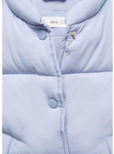 Mango Kids bodywarmer lichtblauw Meisjes Polyamide Opstaande kraag Effen 104 - Foto 2