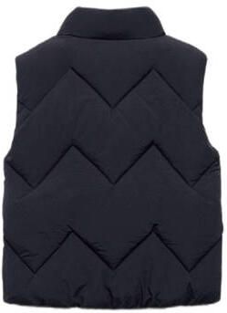 Mango Kids bodywarmer marine Blauw Meisjes Polyamide Opstaande kraag Effen 116