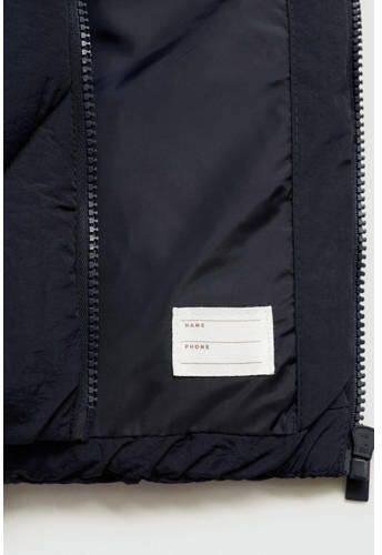 Mango Kids bodywarmer marine Blauw Meisjes Polyamide Opstaande kraag Effen 116 - Foto 2