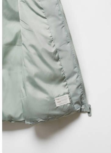 Mango Kids bodywarmer mintgroen Meisjes Polyester Capuchon Effen 140