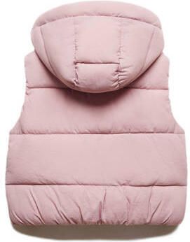 Mango Kids bodywarmer roze Meisjes Polyamide Capuchon Effen 116