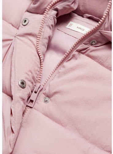Mango Kids bodywarmer roze Meisjes Polyamide Capuchon Effen 116 - Foto 2