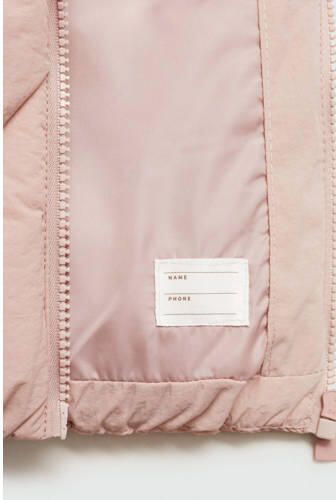 Mango Kids bodywarmer roze Meisjes Polyamide Opstaande kraag Effen 116 - Foto 2