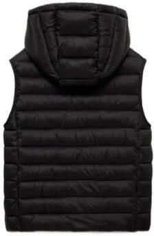 Mango Kids bodywarmer zwart Jongens Polyamide Capuchon Effen 140