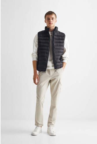 Mango Kids bodywarmer zwart Jongens Polyamide Opstaande kraag Effen 164(XS)