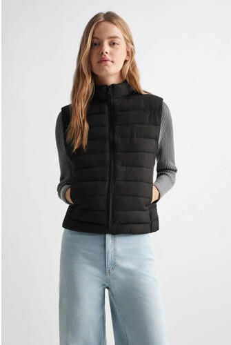 Mango Kids bodywarmer zwart Meisjes Polyester Col Effen 158(XS)
