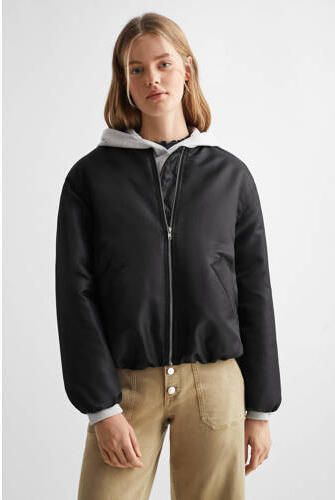 Mango Kids bomberjack zomer zwart Jas Meisjes Polyester Ronde hals Effen 152(XXS)
