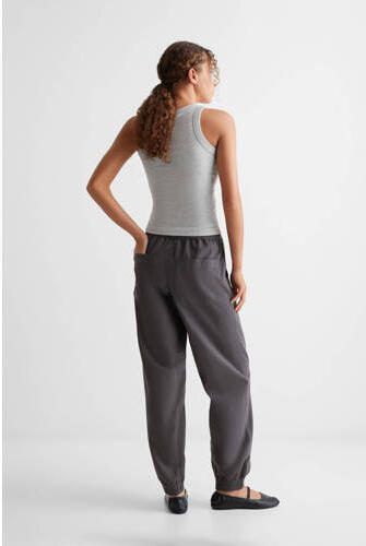 Mango Kids broek antraciet Grijs Meisjes Katoen Effen 152(XXS)